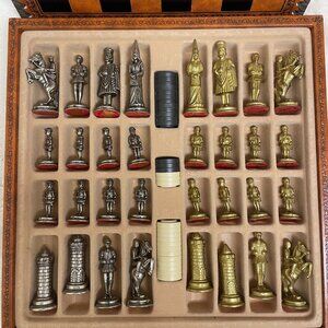 Beautiful Medieval Style Chess/Checker/Backgammon Game Set Made in Italy